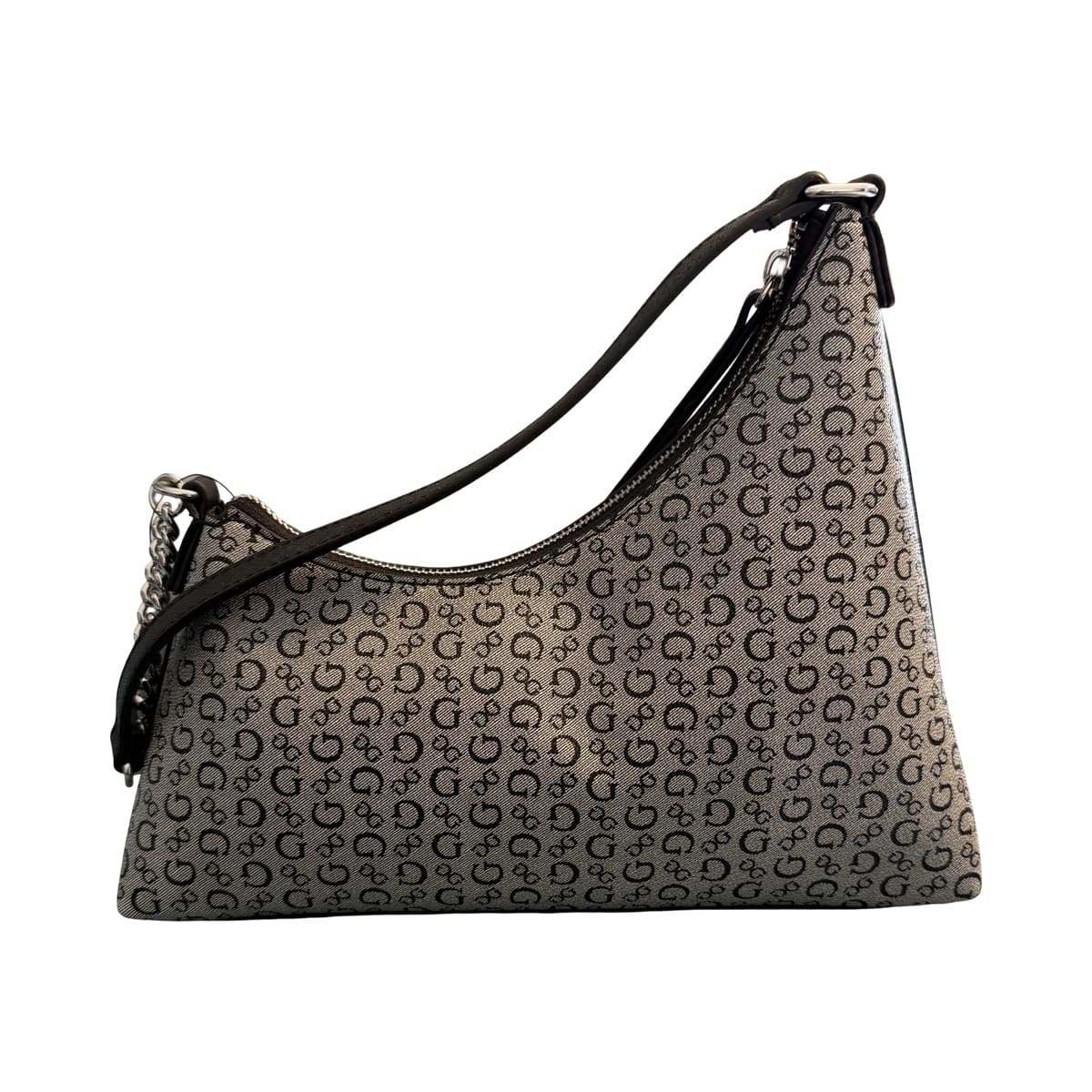 Bolsa Shoulder Guess Gris Logo Negro