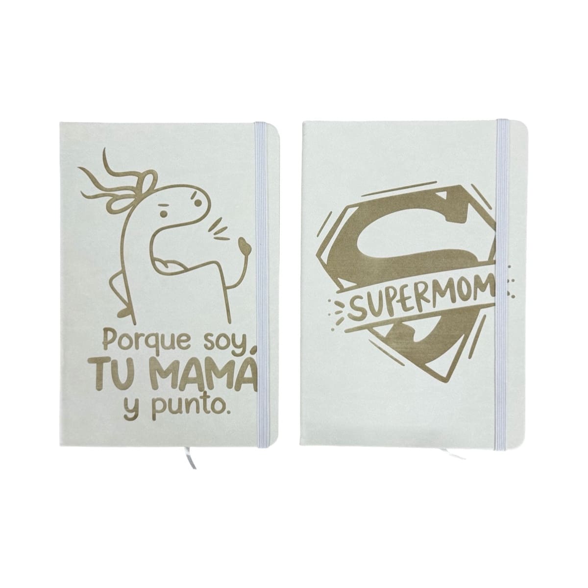 Set De 2 Libretas Pasta Dura Día De Las Madres Color Blanco