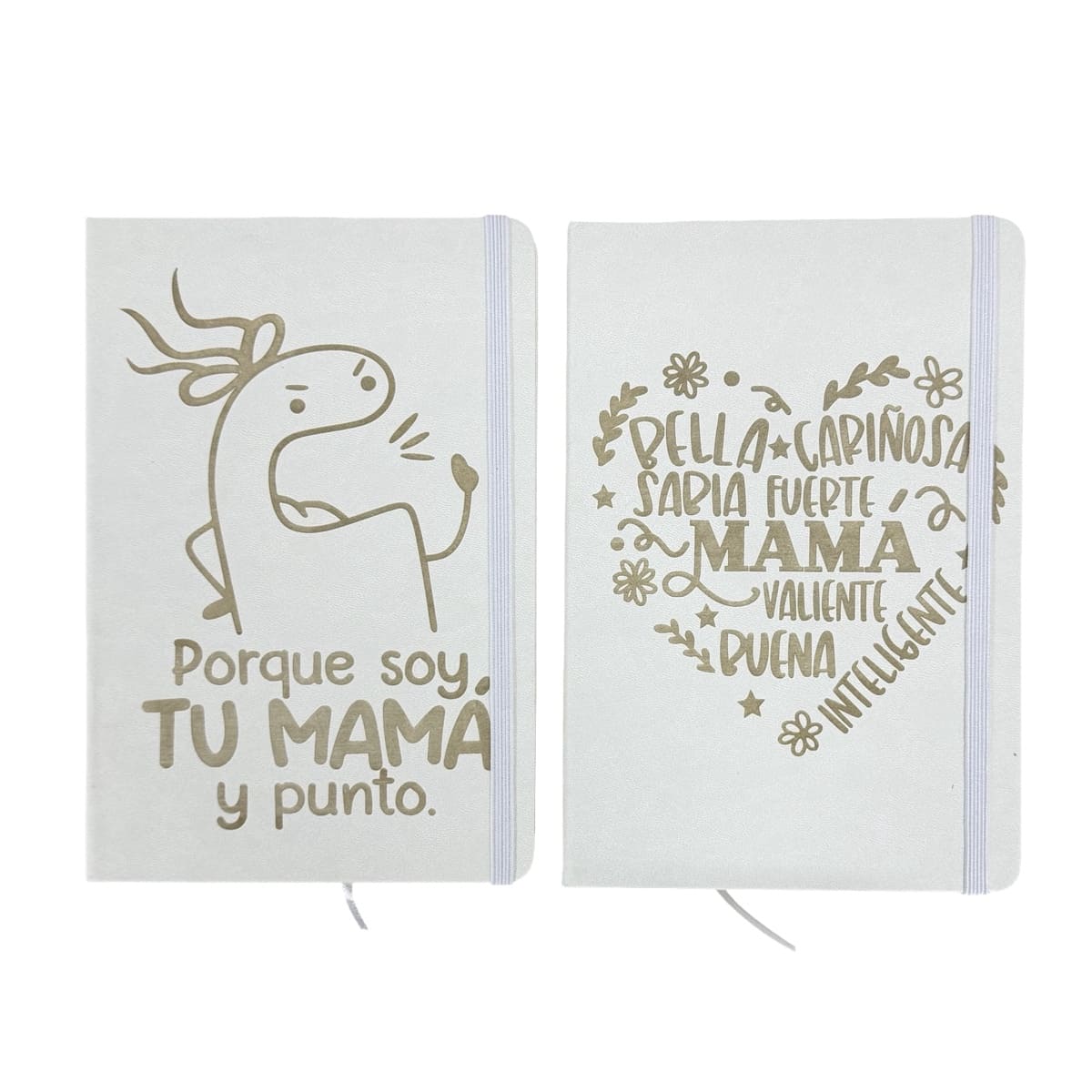 Set De 2 Libretas Pasta Dura 10 De Mayo Blanco