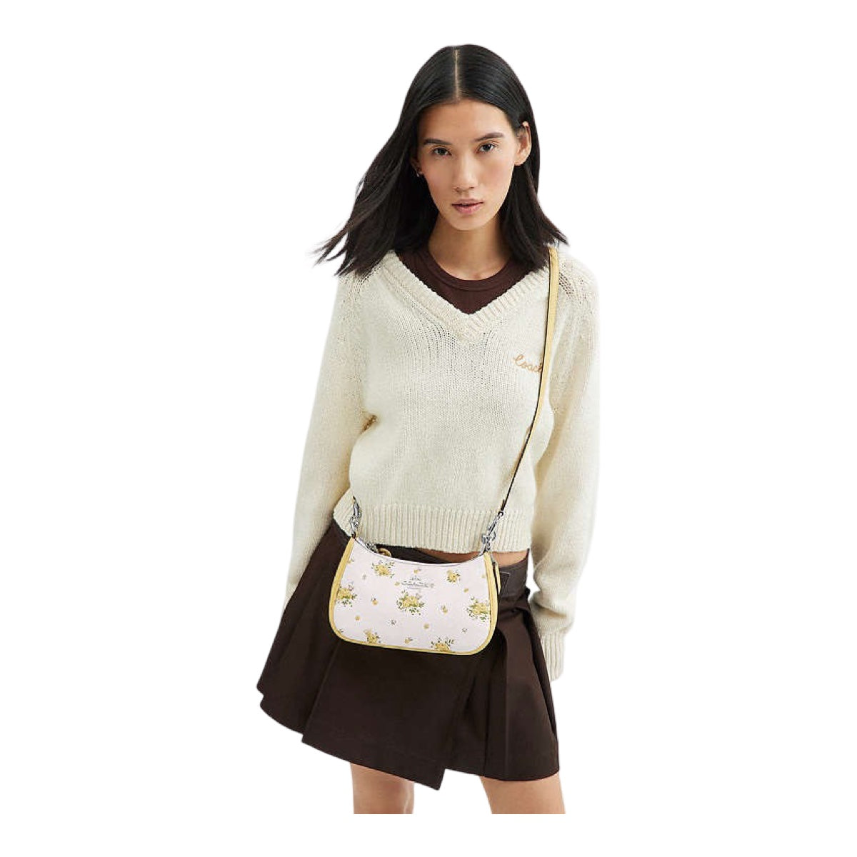 Bolsa Crossbody Coach Teri Flowers Amarillo
