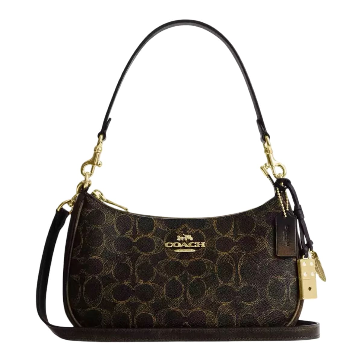 Bolsa Crossbody Coach Teri Black Gold Negro
