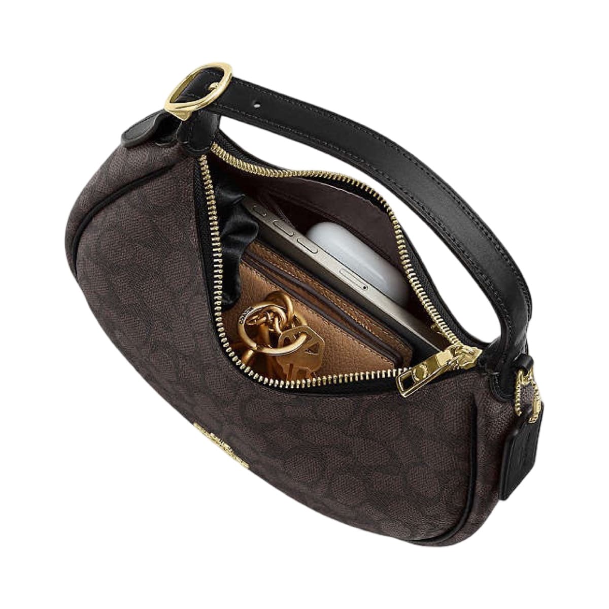 Bolsa Shoulder Coach Emily Café Monogram