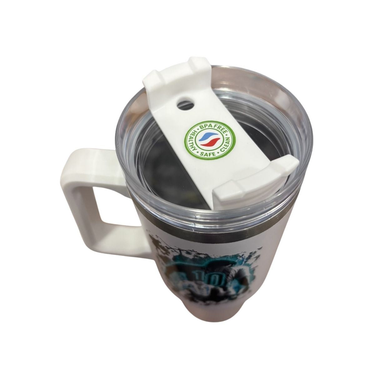 Termo De Acero Inoxidable Fartmex Color Blanco Leonel Messi 887 Mililitros