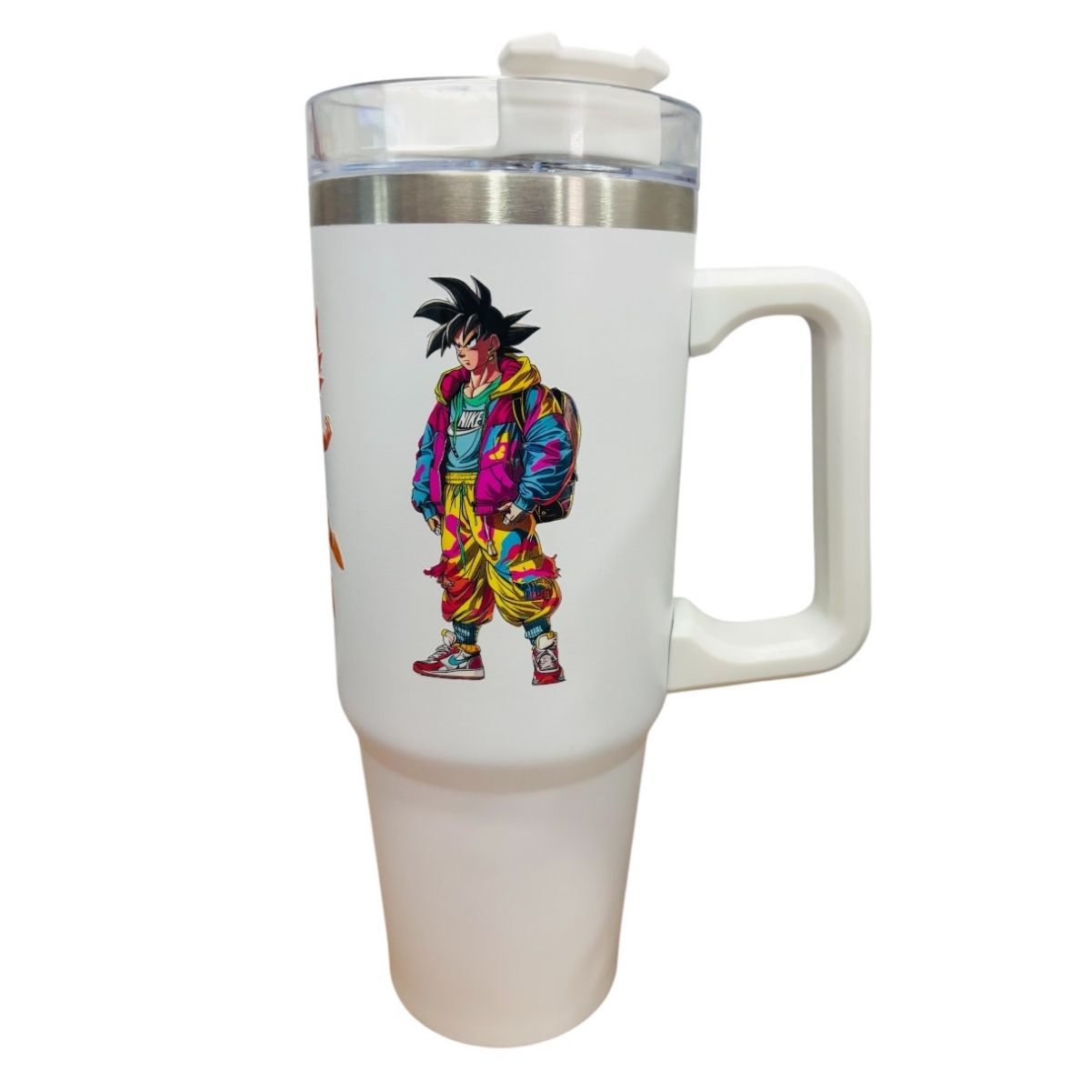 Termo De Acero Inoxidable Macarena Brand Color Blanco Goku 887 Mililitros