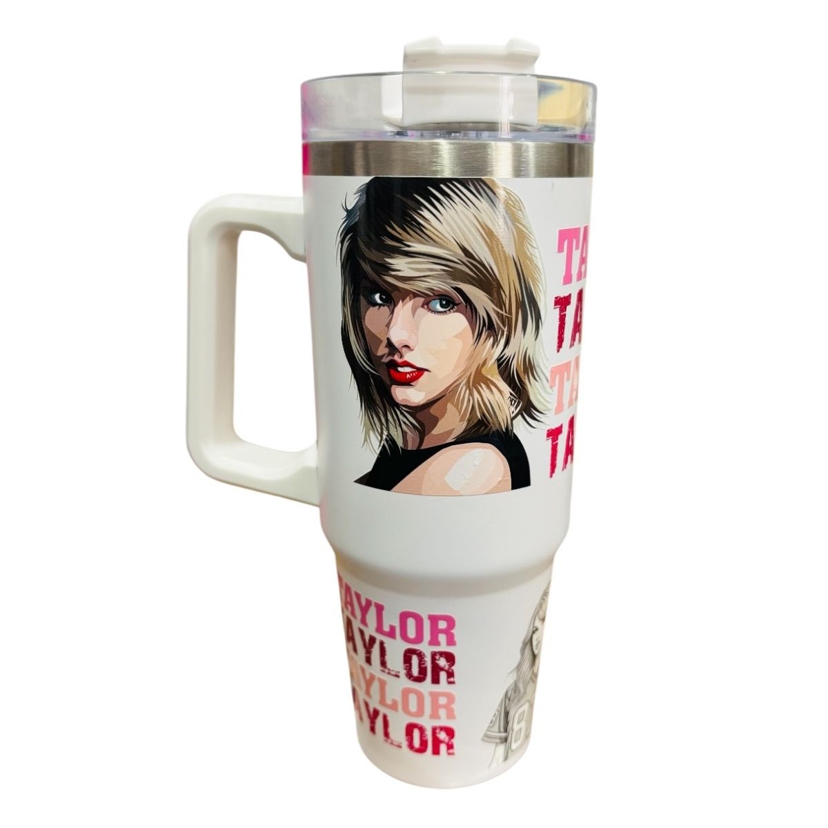 Termo De Acero Inoxidable Macarena Brand Color Blanco Taylor Swift 887 Mililitros