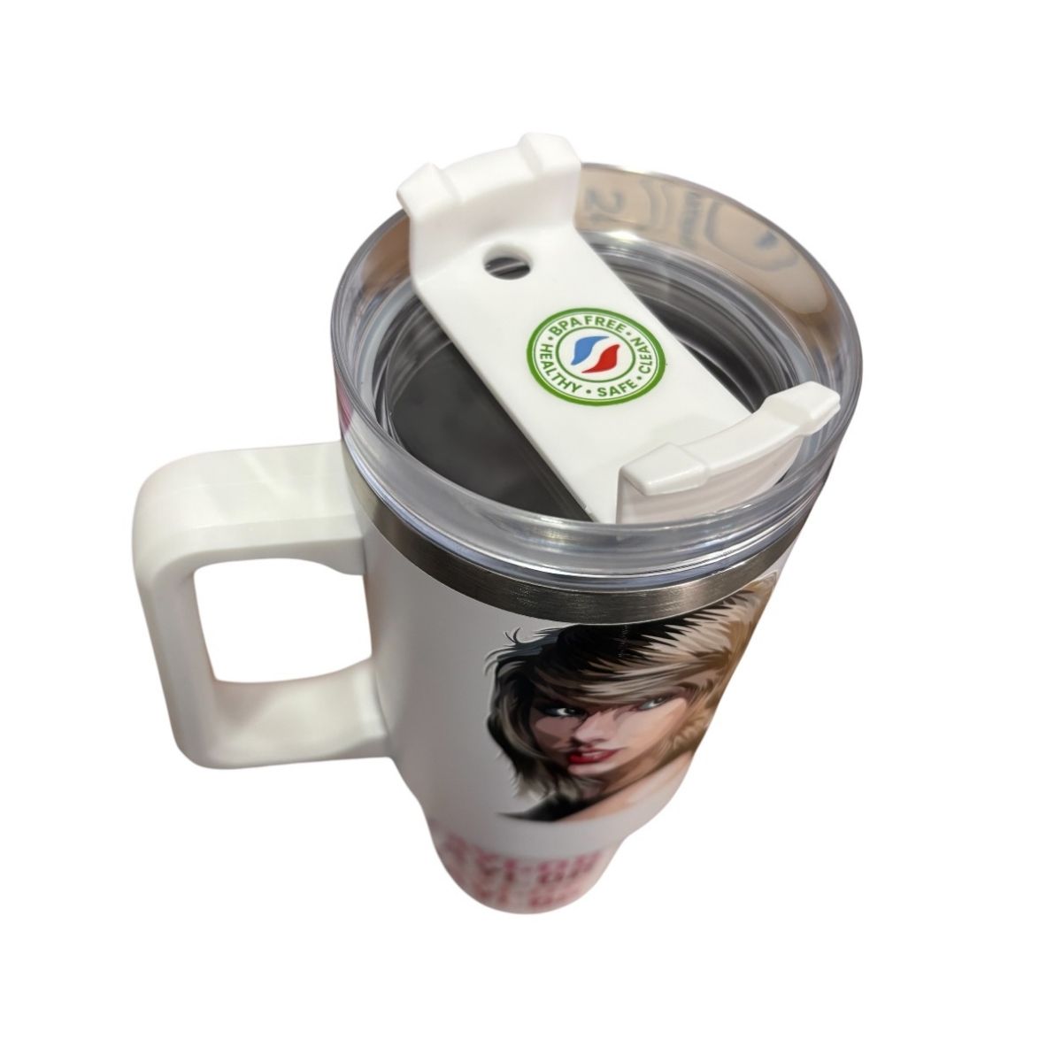 Termo De Acero Inoxidable Macarena Brand Color Blanco Taylor Swift 887 Mililitros