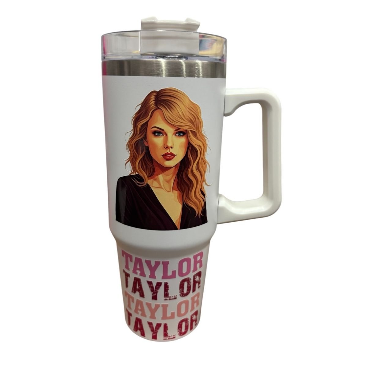 Termo De Acero Inoxidable Macarena Brand Color Blanco Taylor Swift 887 Mililitros