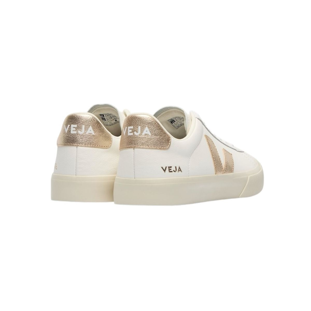 Tenis De Campo Veja Platinum Color Blanco Con Logo Dorado