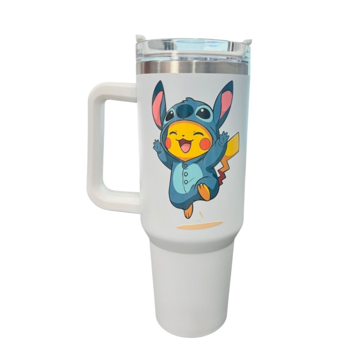 Termo De Acero Inoxidable Macarena Brand Color Blanco Pikachu 1.2 Litros