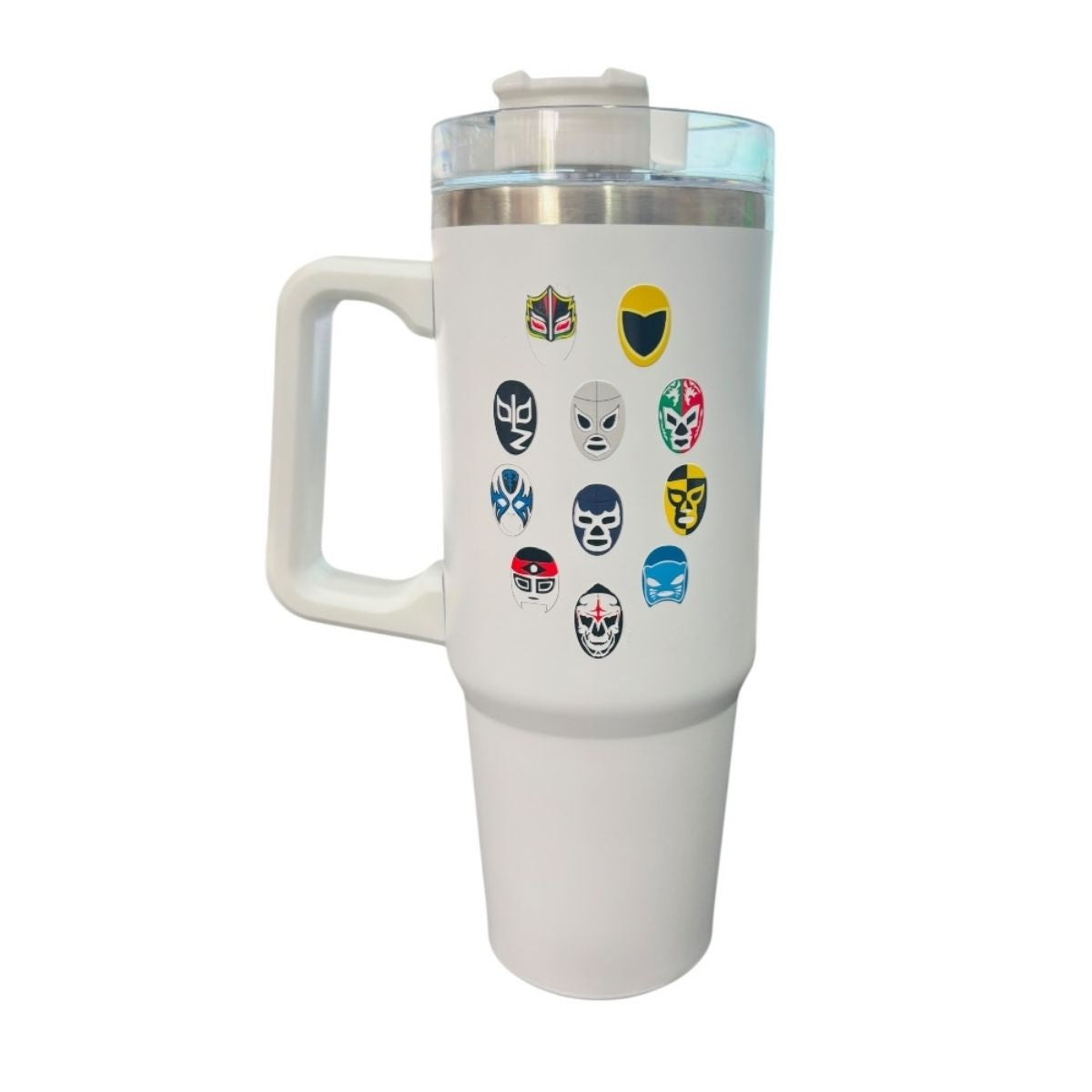 Termo De Acero Inoxidable Blanco Luchadores 887ml