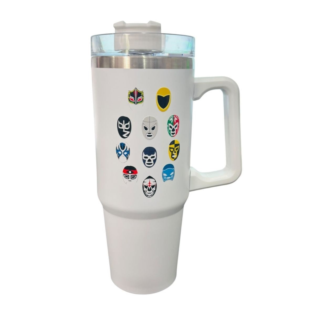 Termo De Acero Inoxidable Blanco Luchadores 887ml