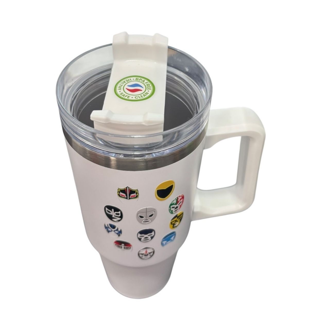 Termo De Acero Inoxidable Blanco Luchadores 887ml