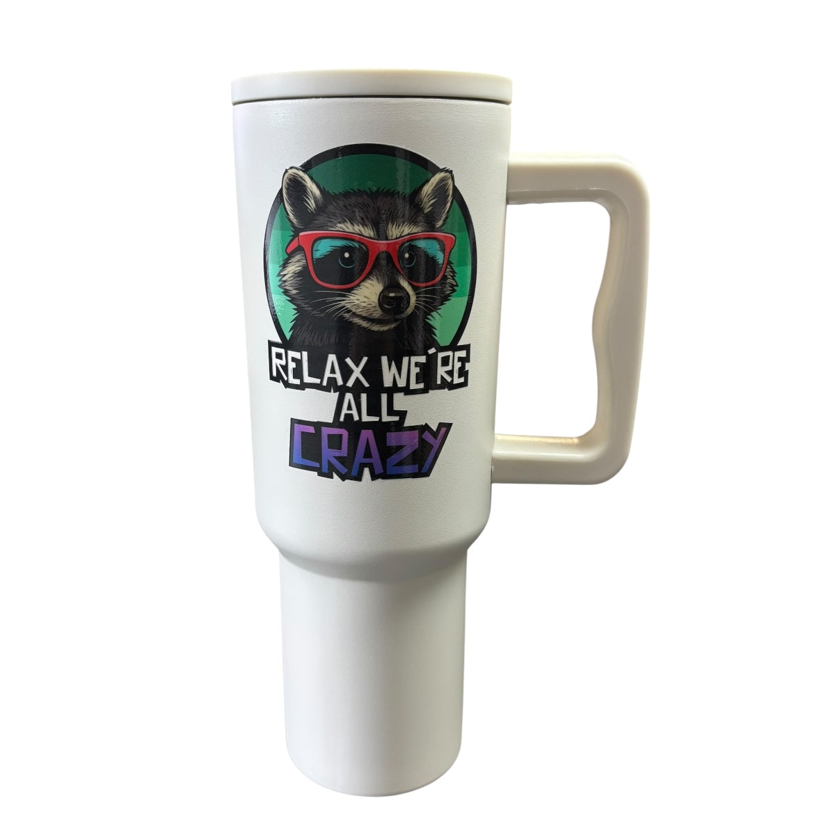 Termo De Acero Inoxidable Blanco Mate Mapache 1.2 Litros