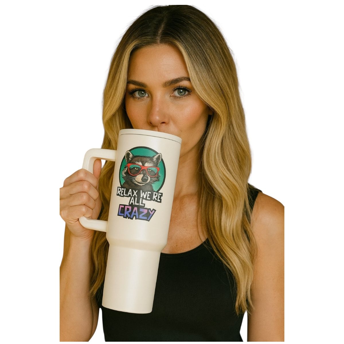 Termo De Acero Inoxidable Blanco Mate Mapache 1.2 Litros