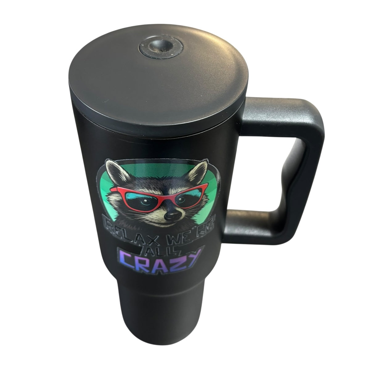 Termo De Acero Inoxidable Negro Mapache 1.2 Litros