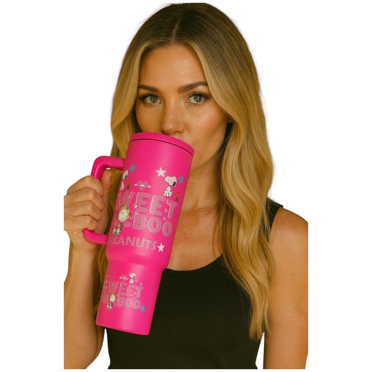 Termo De Acero Inoxidable Fucsia Snoopy 1.2 Litros