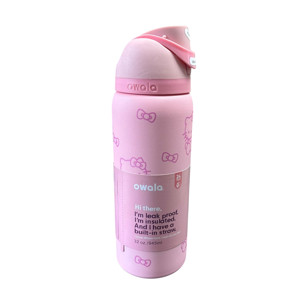 Termo De Acero Inoxidable Owala FreeSip Rosa Hello Kitty 945 Mililitros