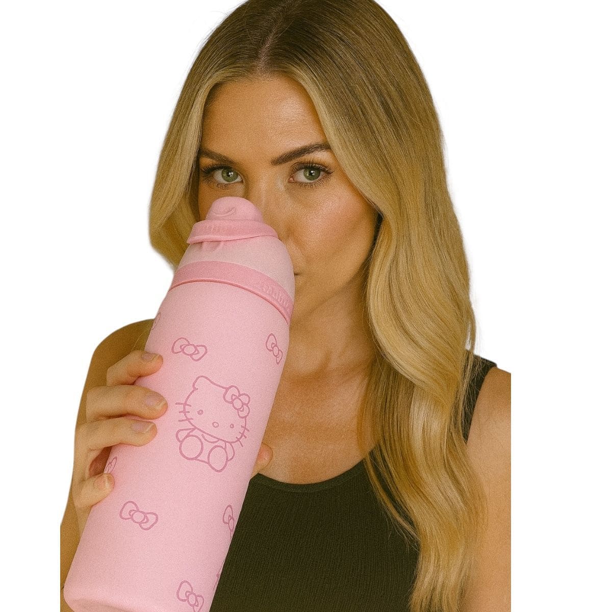 Termo De Acero Inoxidable Owala FreeSip Rosa Hello Kitty 945 Mililitros