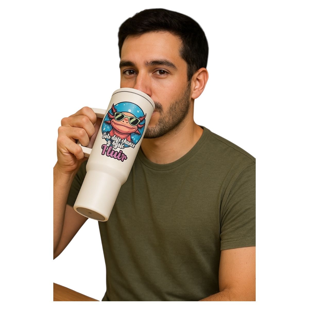 Termo De Acero Inoxidable Blanco Mate Ajolote 1.2 Litros