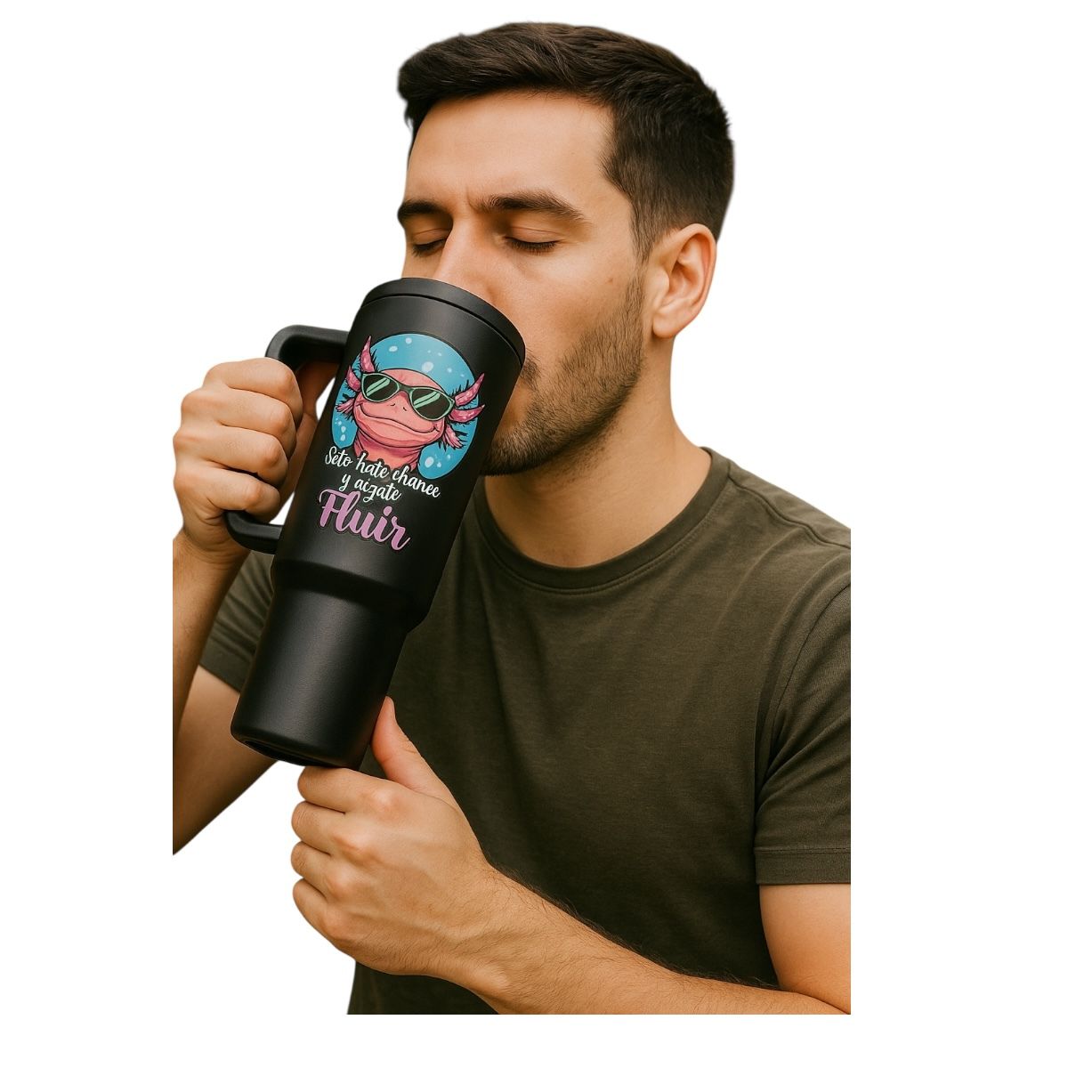 Termo De Acero Inoxidable Negro Ajolote 1.2 Litros