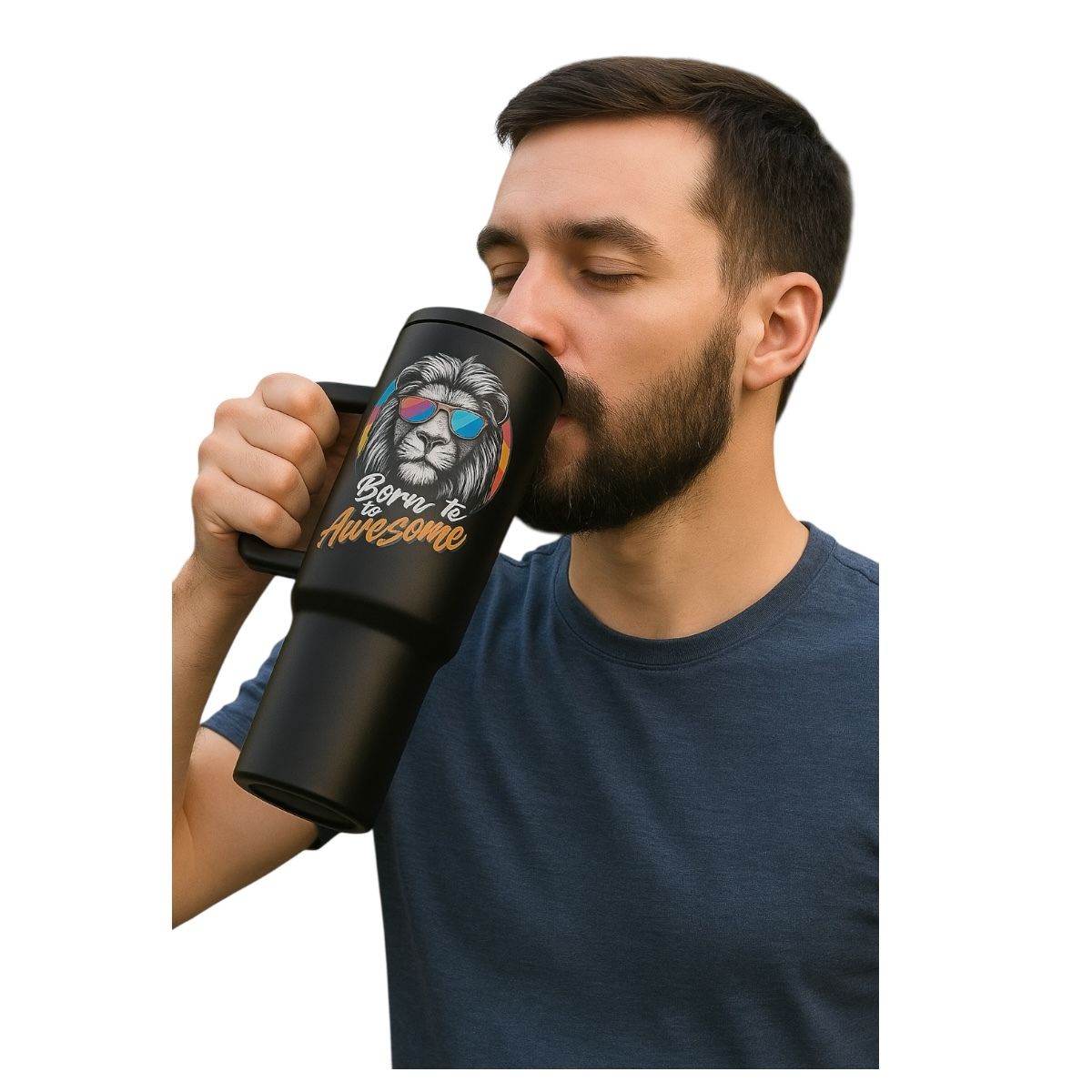 Termo De Acero Inoxidable Negro León 1.2 Litros