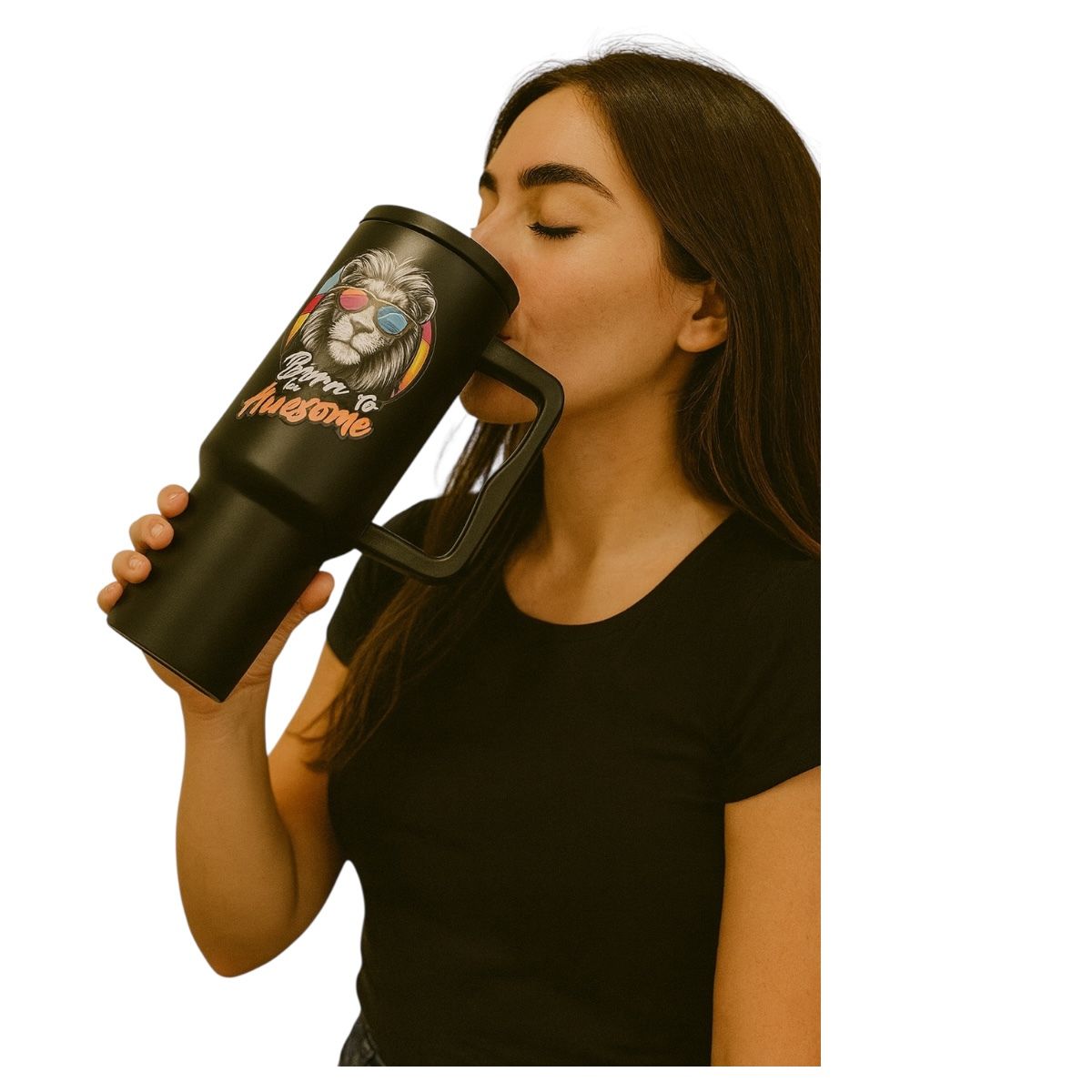 Termo De Acero Inoxidable Negro León 1.2 Litros