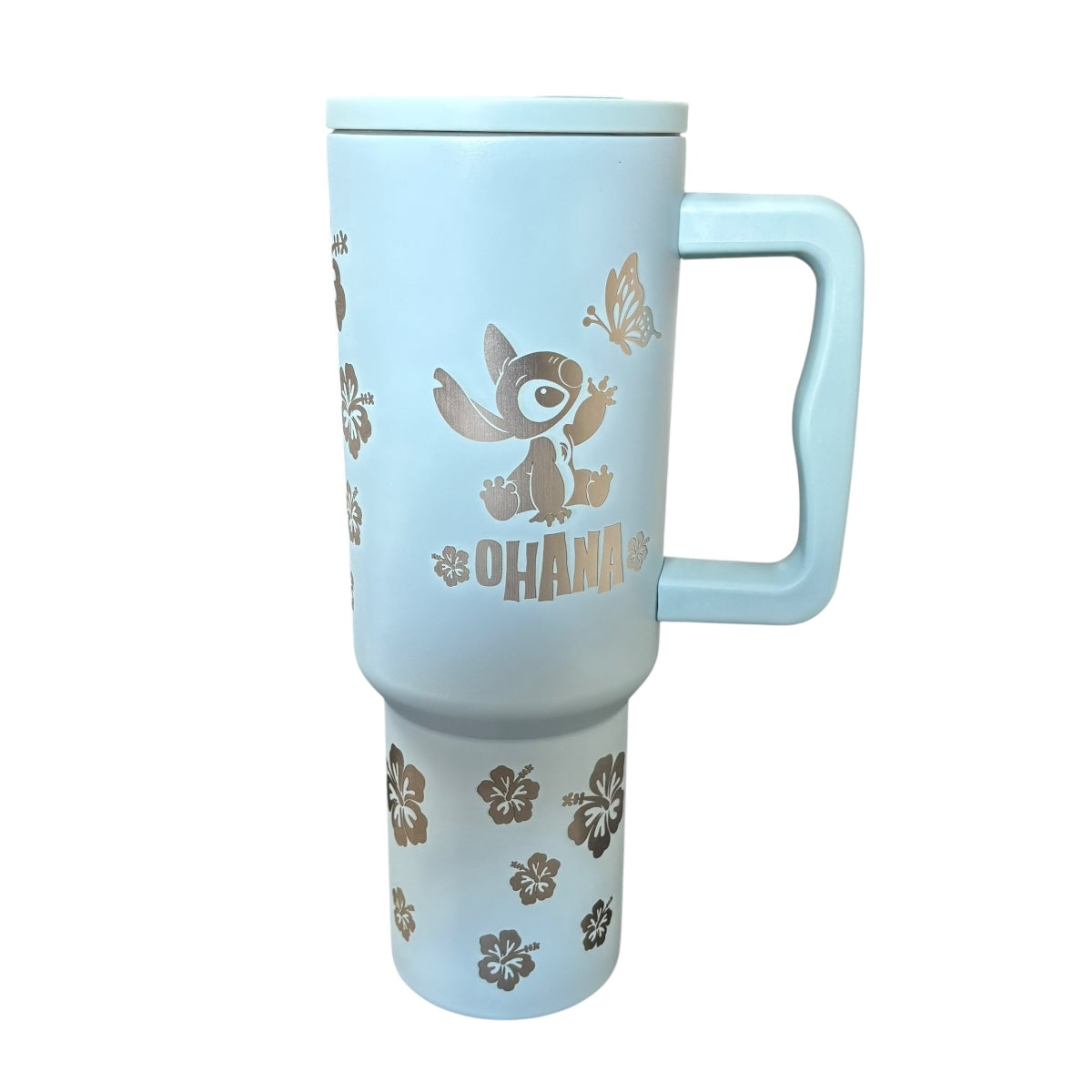 Termo de acero inoxidable color Azul cielo mate, Stitch, de 1.2 litros