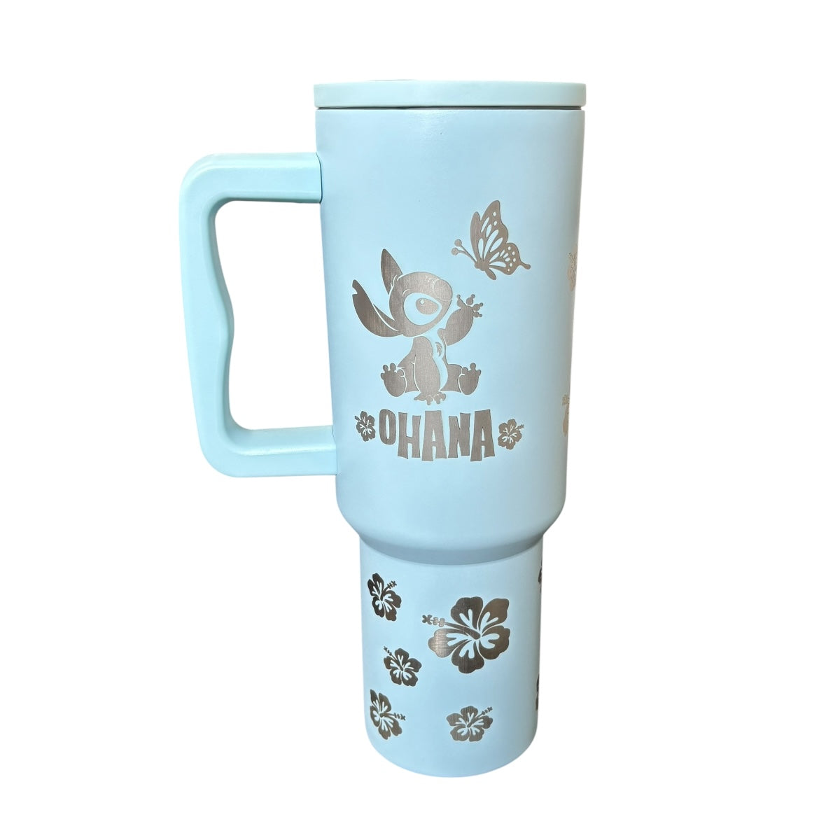 Termo de acero inoxidable color Azul cielo mate, Stitch, de 1.2 litros