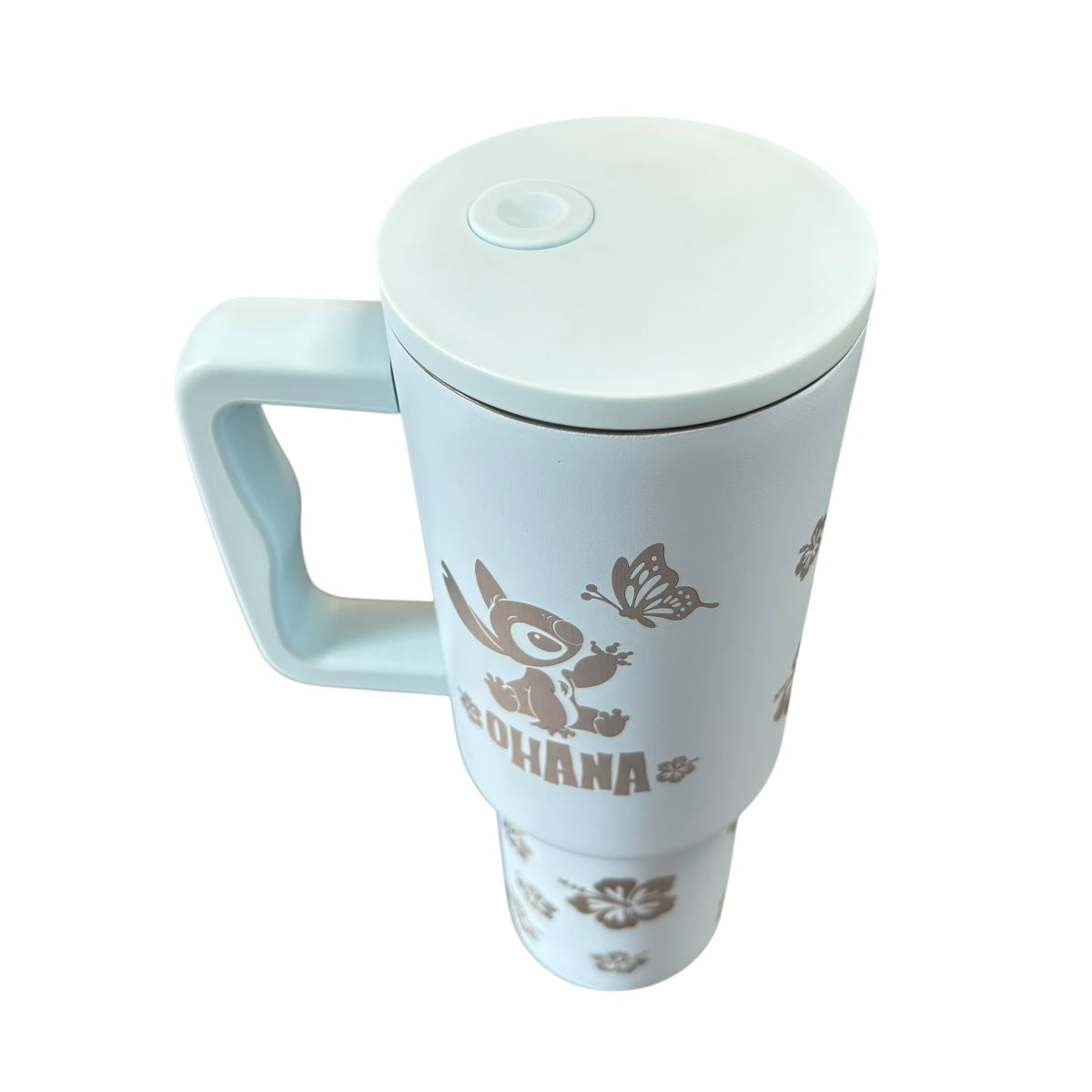 Termo de acero inoxidable color Azul cielo mate, Stitch, de 1.2 litros