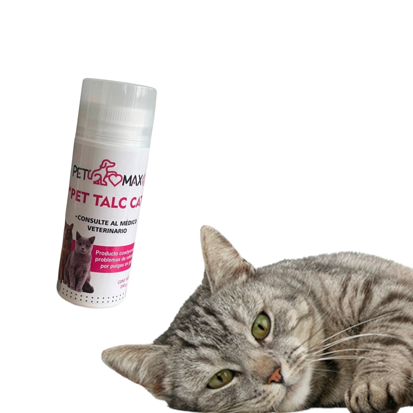 Talco Para Pulgas, Garrapatas y Acaros Para Gatos