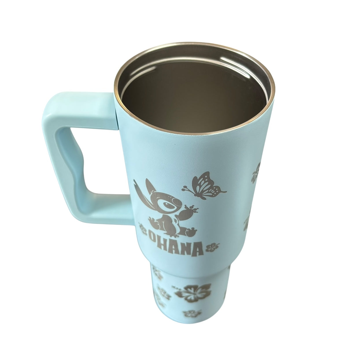 Termo de acero inoxidable color Azul cielo mate, Stitch, de 1.2 litros