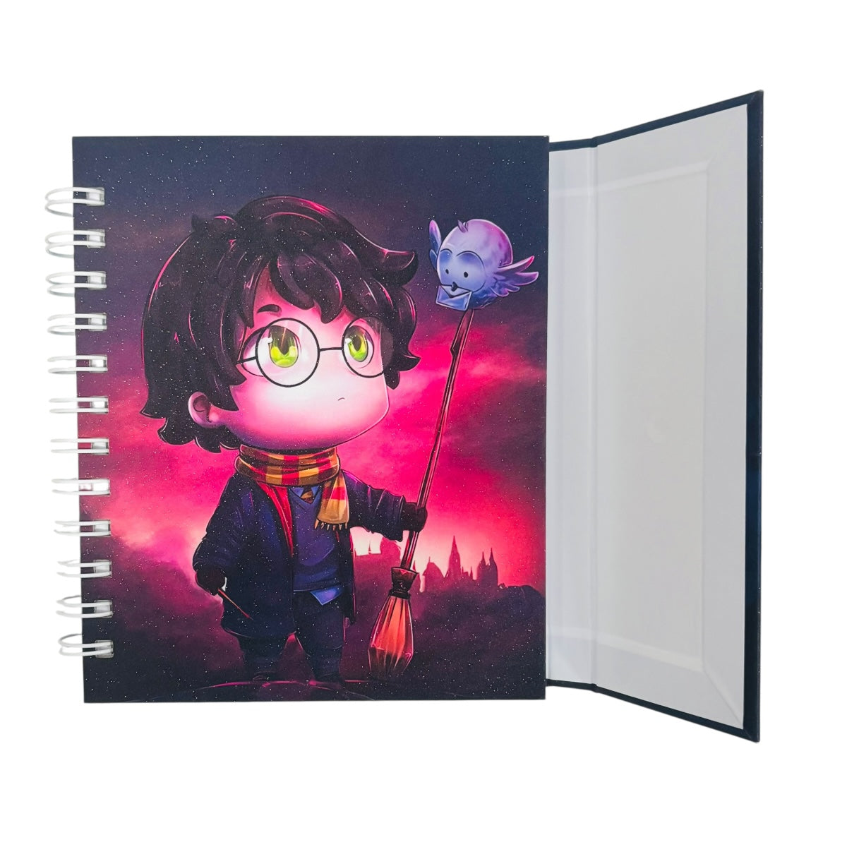 Libreta estilo francés de tapa dura laminada térmica glitter Harry Potter