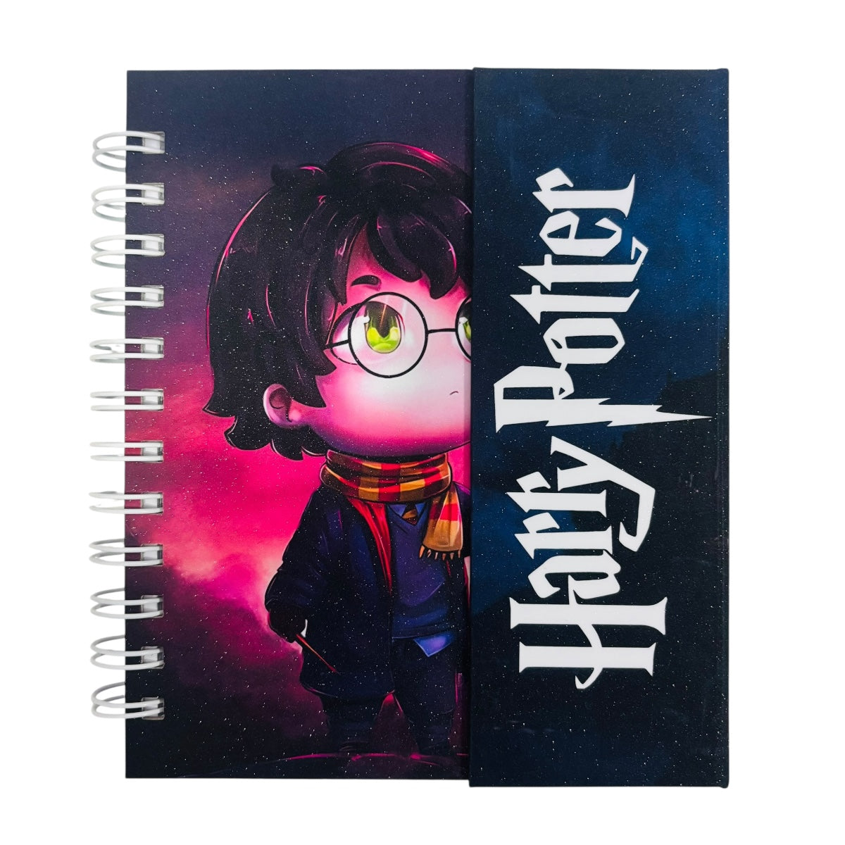 Libreta estilo francés de tapa dura laminada térmica glitter Harry Potter