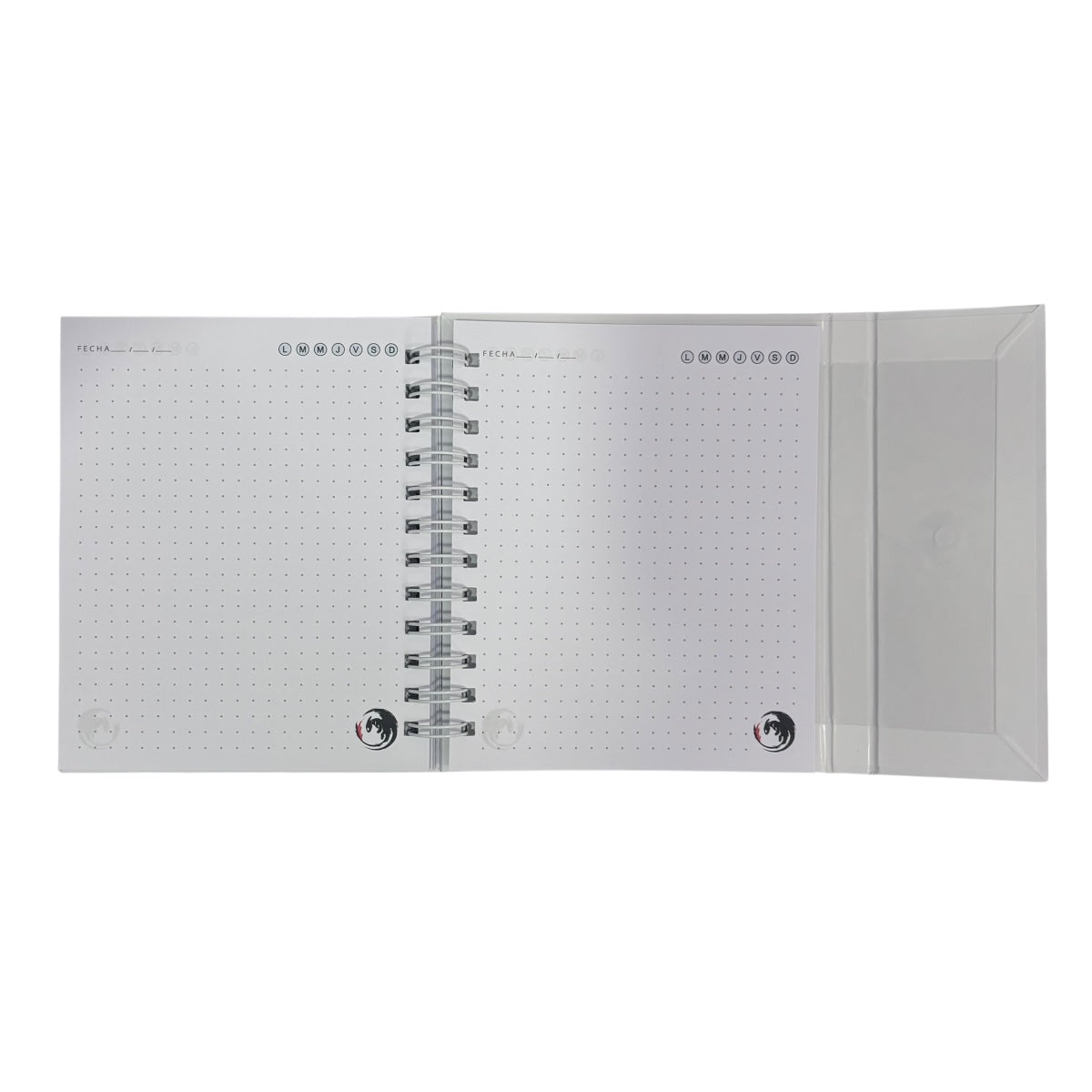 Libreta de tapa dura laminado liso con espiral metálico en la lateral con solapa protectora, Dragón Chimuelo