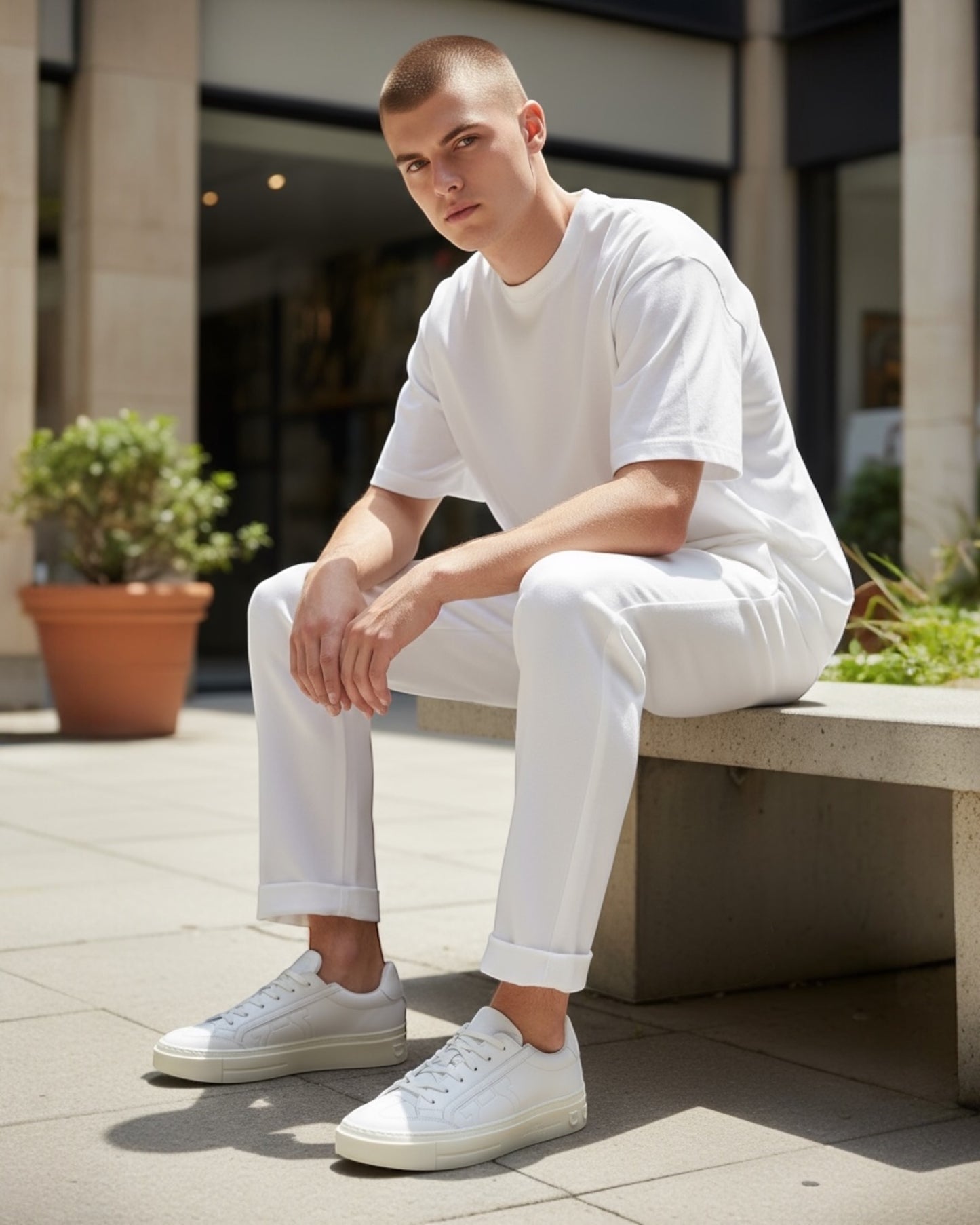 Tenis Ferragamo Gancio color blanco con suela color blanco mate