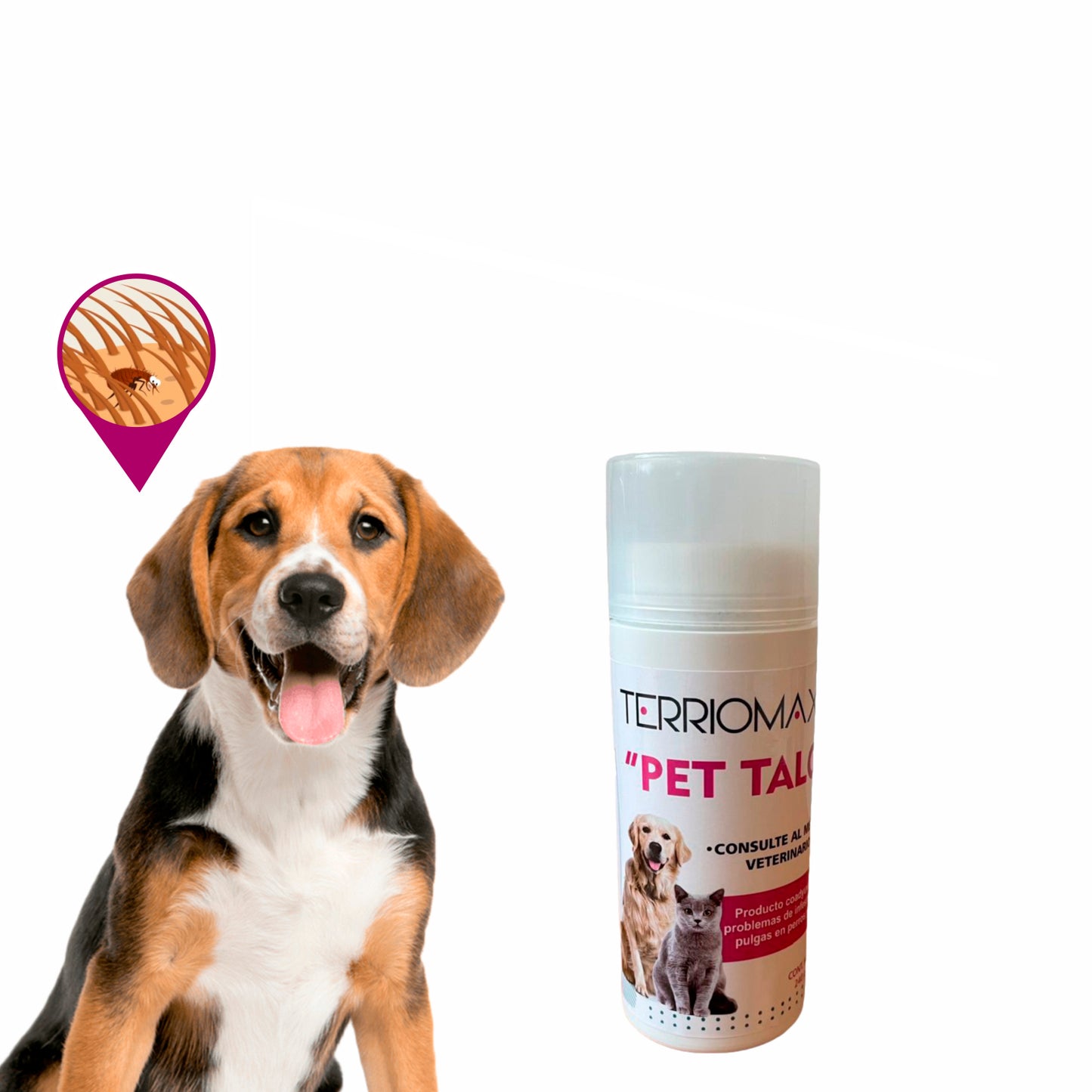 Talco Para Pulgas, Garrapatas y Acaros Para Perros 200 gramos