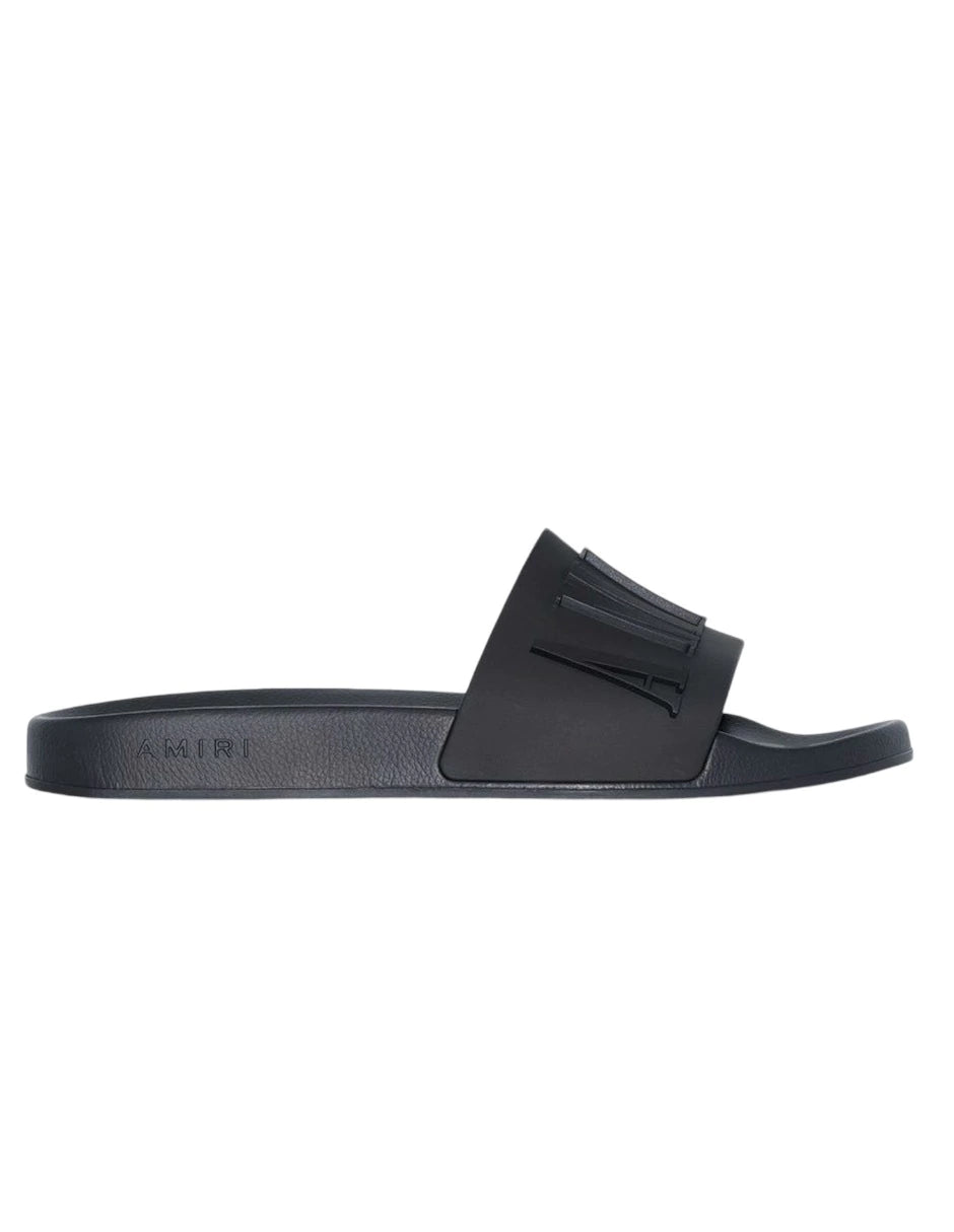 SANDALIAS AMIRI POOL SLIDE DEBOSSED BLACK