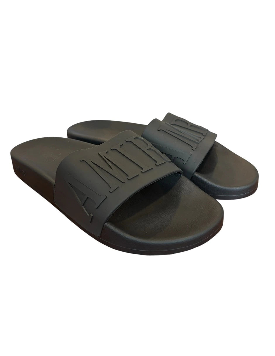 SANDALIAS AMIRI POOL SLIDE DEBOSSED BLACK
