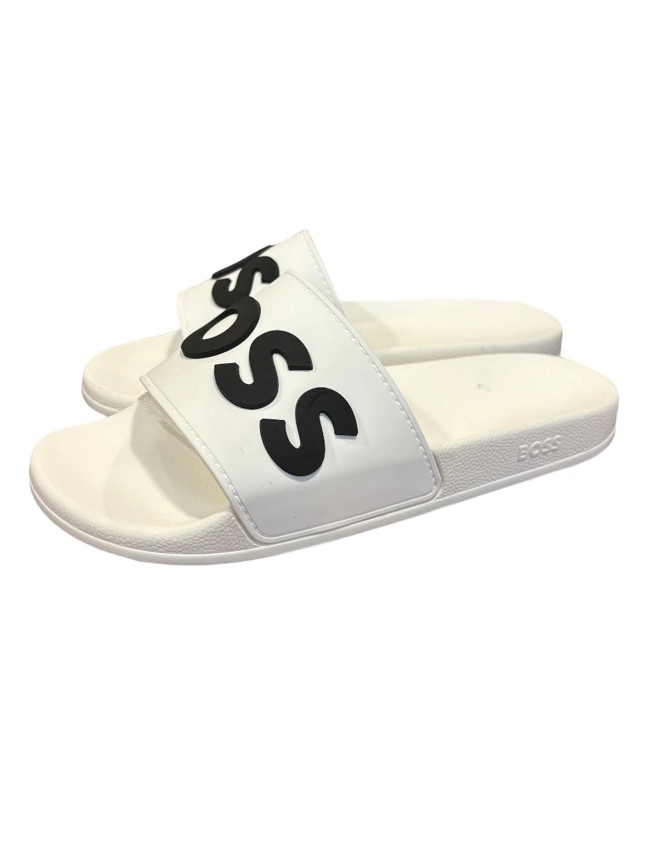 SANDALIAS BOSS POOL SLIDE WHITE