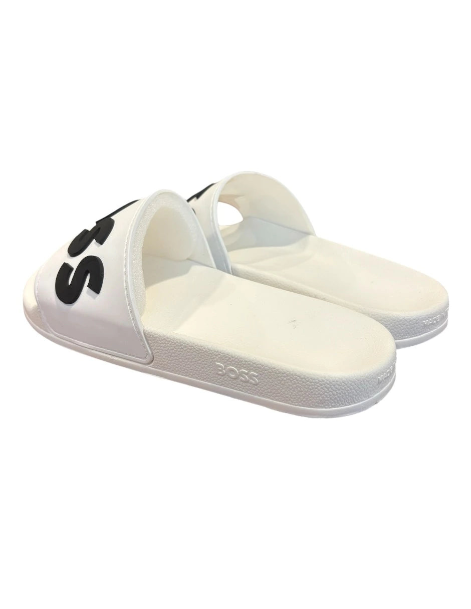 SANDALIAS BOSS POOL SLIDE WHITE