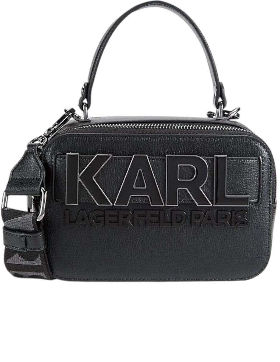 Bolsa Crossbody Karl Lagerfeld Paris Simone de piel color negro