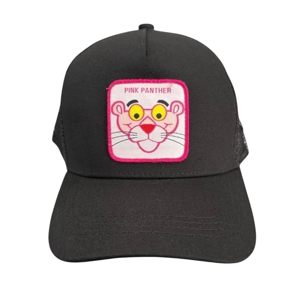 Gorra Pantera Rosa color negro con broche ajustable