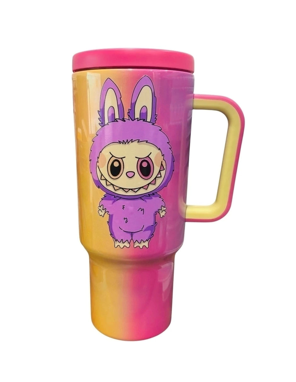 Termo de acero inoxidable multicolor de Labubu