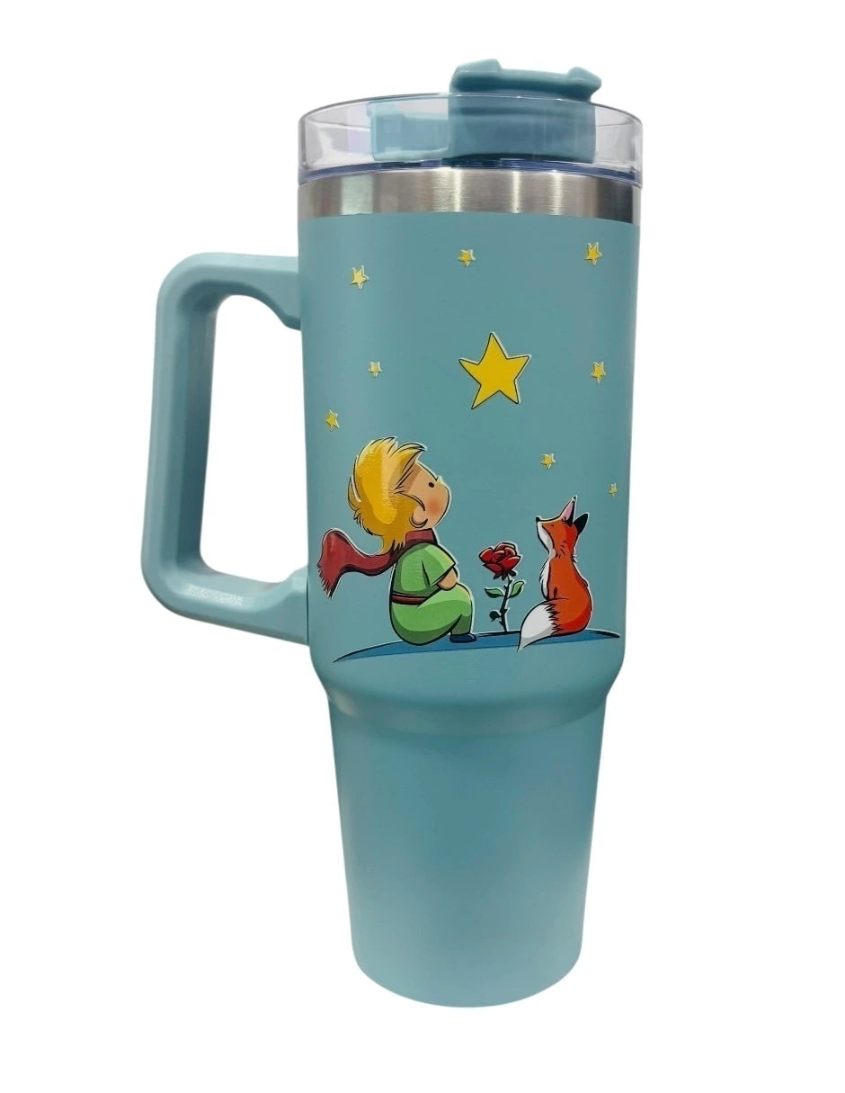Termo de acero inoxidable, El principito, capacidad 30 Oz Azul petroleo