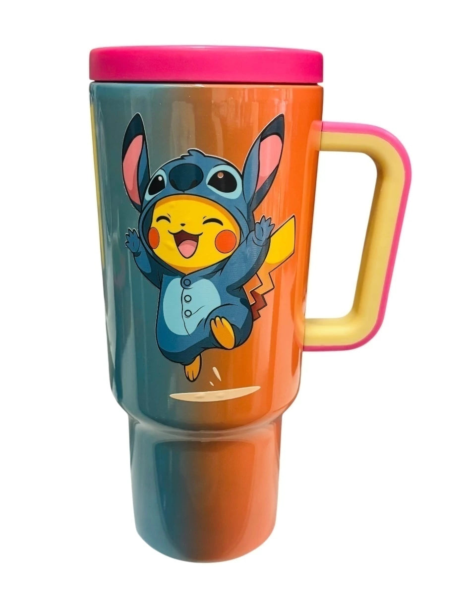 Termo de acero inoxidable multicolor de Pikachu