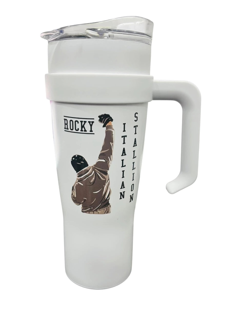 Termo de acero inoxidable color blanco, Rocky, de 1.2 litros