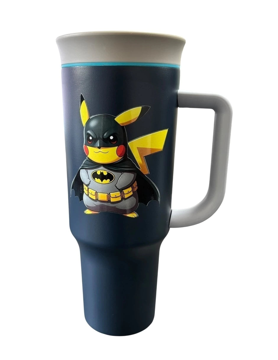 Termo de acero inoxidable de 1.2 litros (40 OZ) color azul marino, Pikachu