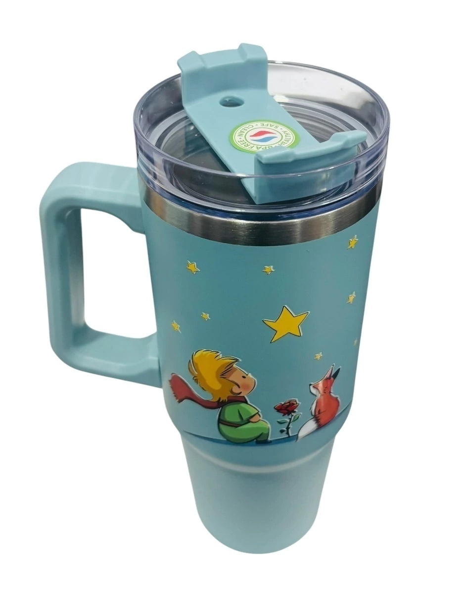 Termo de acero inoxidable, El principito, capacidad 30 Oz Azul petroleo