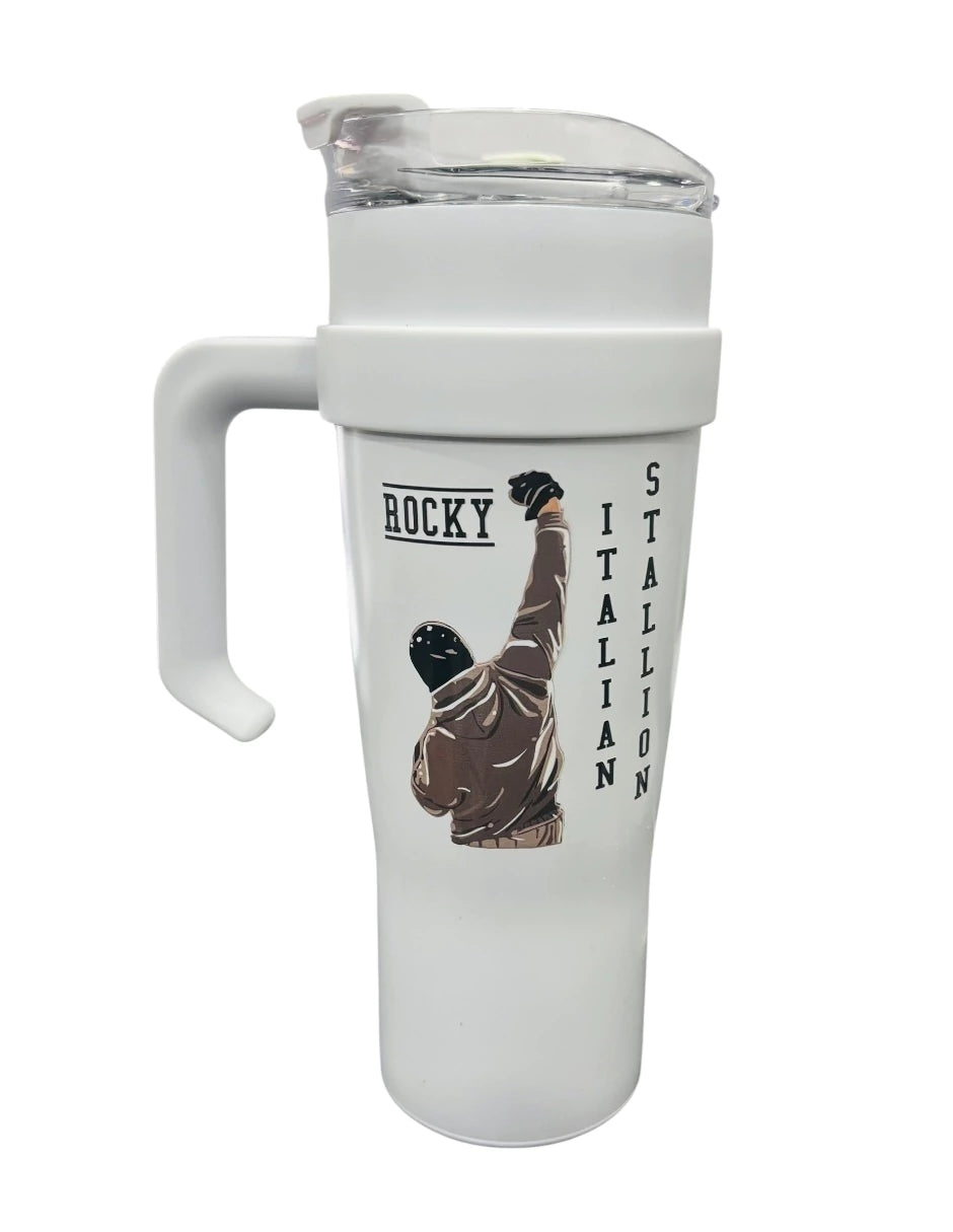 Termo de acero inoxidable color blanco, Rocky, de 1.2 litros