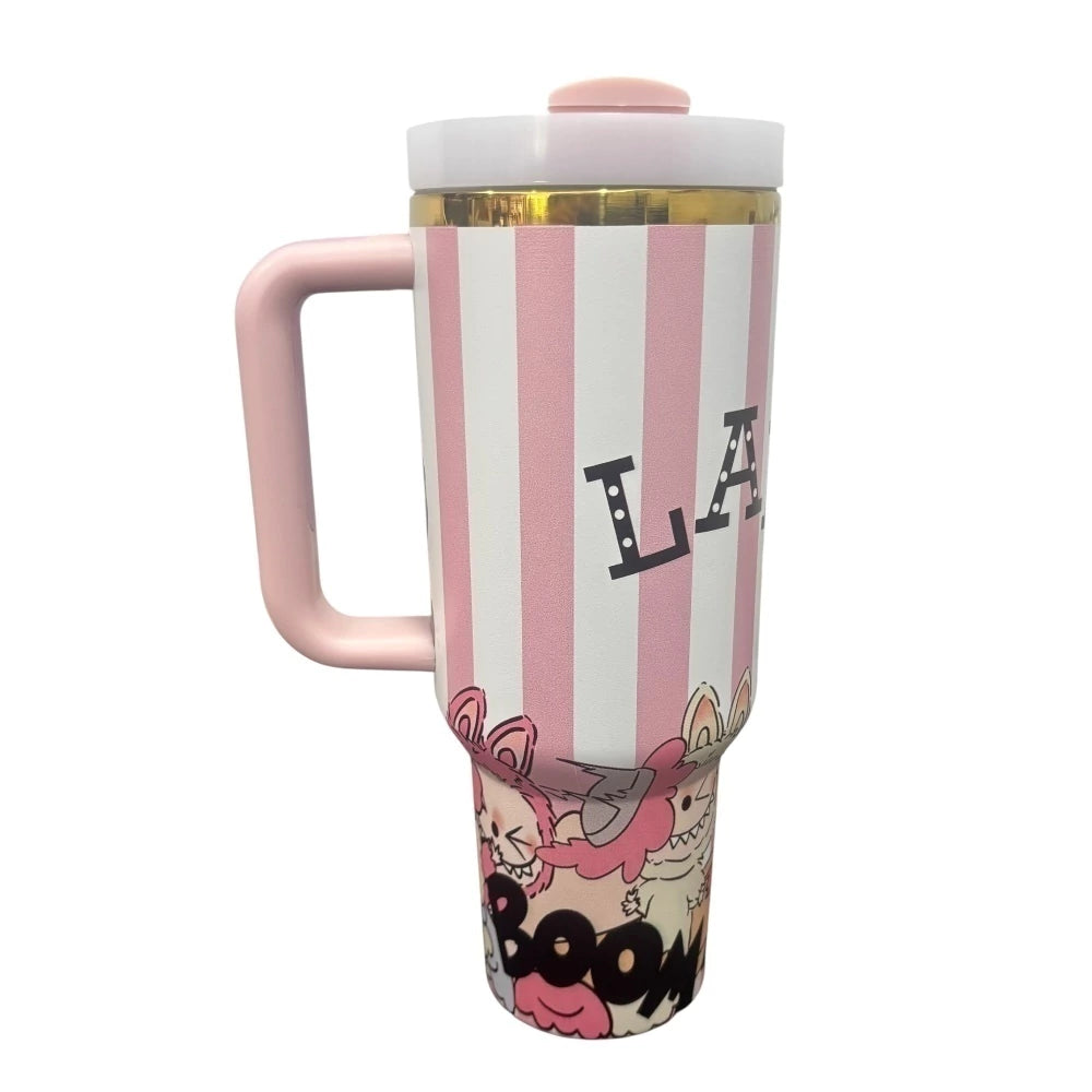 Termo de acero inoxidable Rosa Stanley Edición especial Labubu Quencher